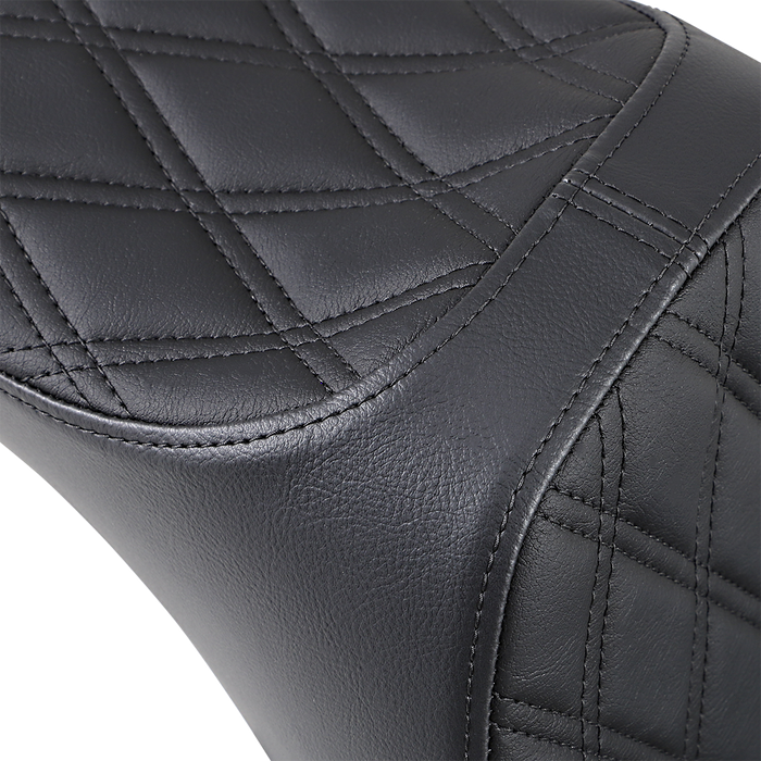 DRAG SPECIALTIES Predator III Seat - Double Diamond - Black Stitching - FL/FX '18-'22 0802-1145