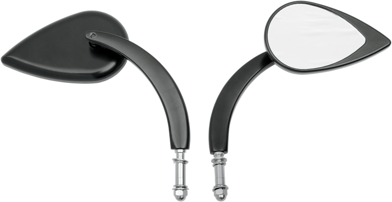 DRAG SPECIALTIES Mirror - Tear Drop - Black - Long Stem 0640-0689