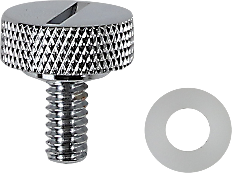 DRAG SPECIALTIES Seat Knob - Chrome - Slotted - 1/4-20 370297