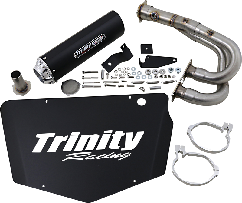 TRINITY RACING Single Stinger Exhaust - Black TR-4172F-BK