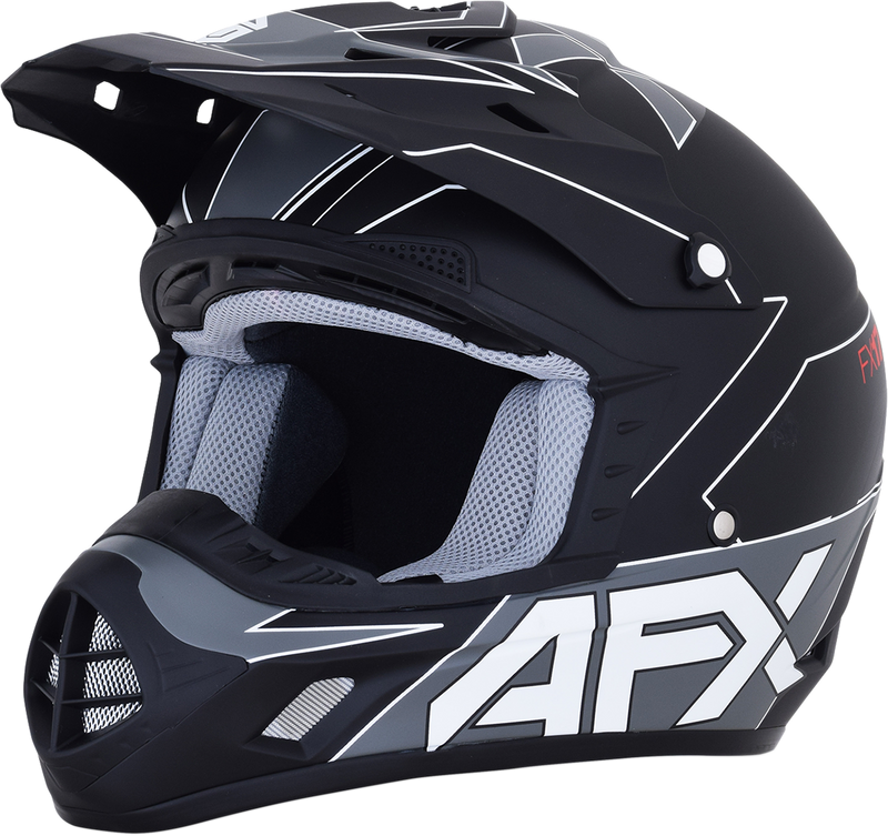 AFX FX-17 Motorcycle Helmet - Aced - Matte Black/White - Medium 0110-6490