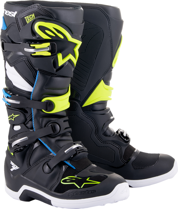 ALPINESTARS Tech 7 Boots - Black/Blue/Yellow Fluorescent - US 14 2012014-1795-14