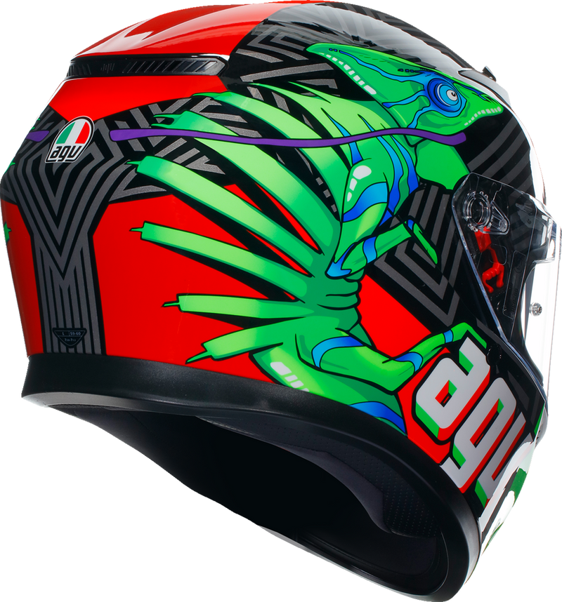 AGV K3 Motorcycle Helmet - Kamaleon - Black/Red/Green - Large 2118381004013L
