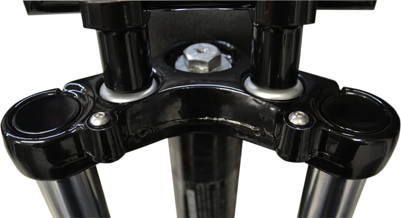 LA CHOPPERS Flush-Mount Fork Cap - Gloss Black Powder Coat - 39 mm LA-7504-39B