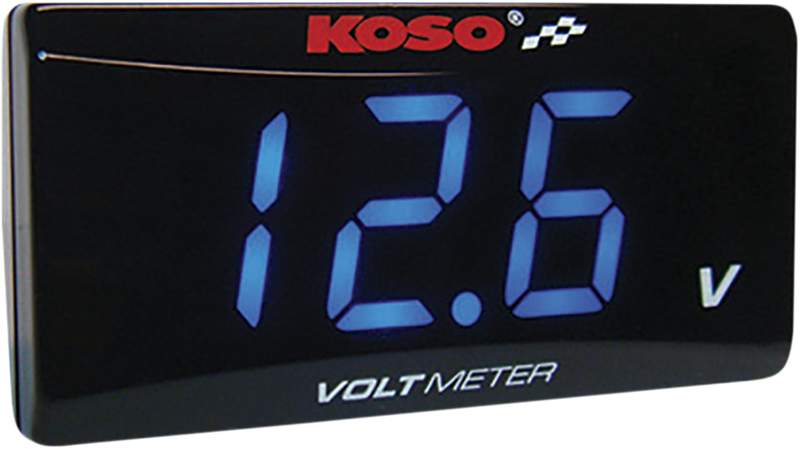 KOSO NORTH AMERICA Super Slim Volt Meter - Blue Digits - 2.22" W x 1.06" H x 0.43" D BA024B00