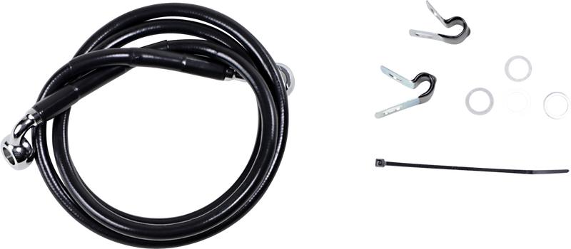 DRAG SPECIALTIES Brake Line - Front (Upper) - Black 640210-BLK