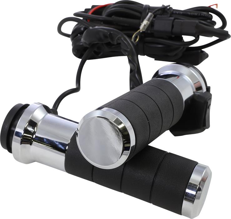 KOSO NORTH AMERICA Grips - Heated - Titan-X - 1" - Chrome AX068M00