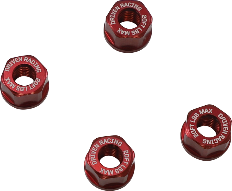 DRIVEN RACING Aluminum Sprocket Nuts - Red - M8 x 1.25 DSN-02-RD