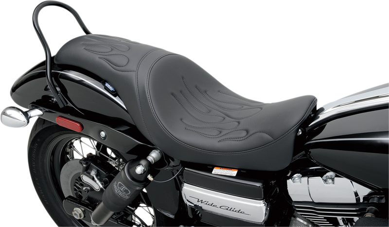 DRAG SPECIALTIES Predator Seat - Flame Stitched - '06-'17 Dyna 0803-0290