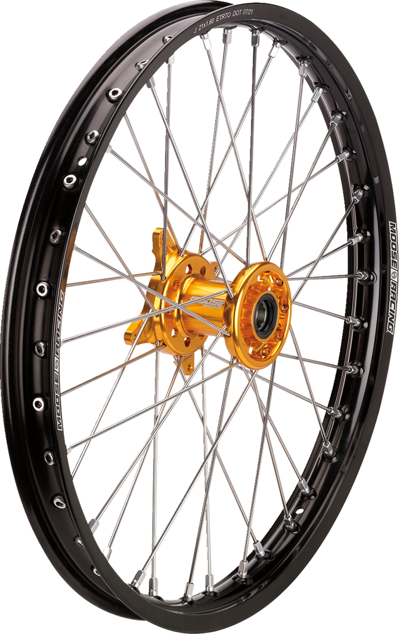 MOOSE RACING Wheel Assembly - SX-1 - Complete - Front - Black Wheel/Gold Hub - 21x1.6 - Suzuki SF-16021-BKGD