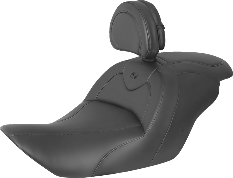 SADDLEMEN RoadSofa Seat - with Backrest - Black w/ Black Stitching - GL1800 '14-'17 H23-20-187BR