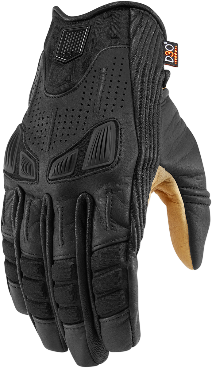 ICON AXYS™ Motorcycle Leather Gloves - Black - Large 3301-2880