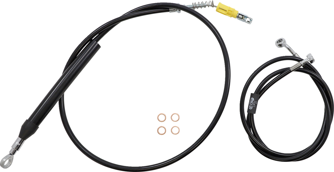 LA CHOPPERS Handlebar Cable/Brake Line Kit- Quick Connect - Complete - 18" - 20" Ape Hanger Handlebars - Black LA-8156KT2-19B