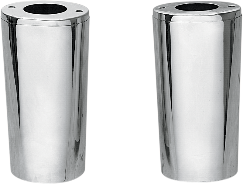 DRAG SPECIALTIES Fork Slider Covers - Chrome - Smooth - Extended +4" (10.5") 74539