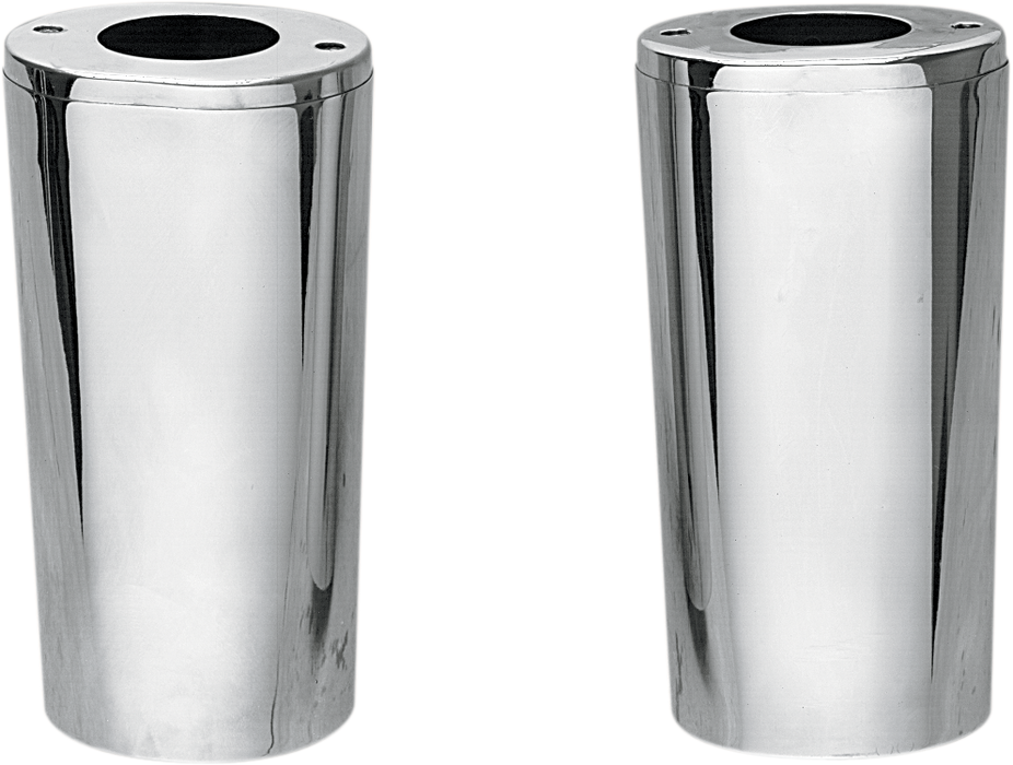 DRAG SPECIALTIES Fork Slider Covers - Chrome - Smooth - Extended +2" (8.5") 74538