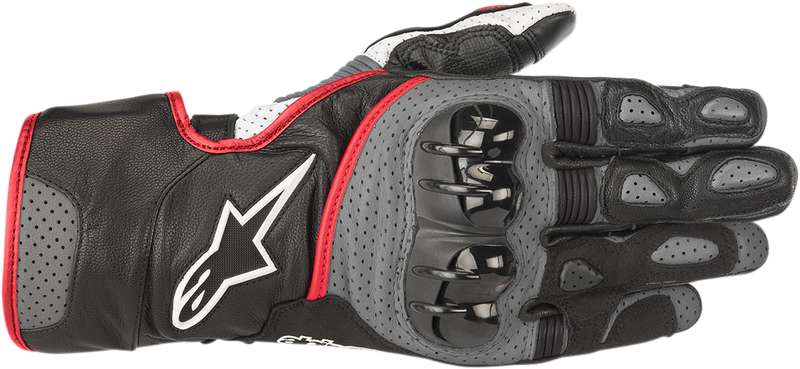 ALPINESTARS SP-2 V2 Gloves - Black/Gray/Fluo Red - Small 3558218-1130-S