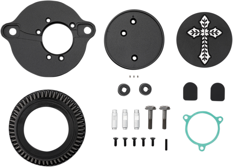 LA CHOPPERS Spanish Cross Air Cleaner - Black - M8 LA-2396-03B