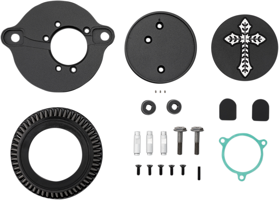 LA CHOPPERS Spanish Cross Air Cleaner - Black - M8 LA-2396-03B