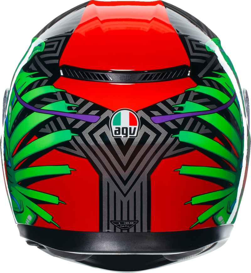 AGV K3 Motorcycle Helmet - Kamaleon - Black/Red/Green - Large 2118381004013L