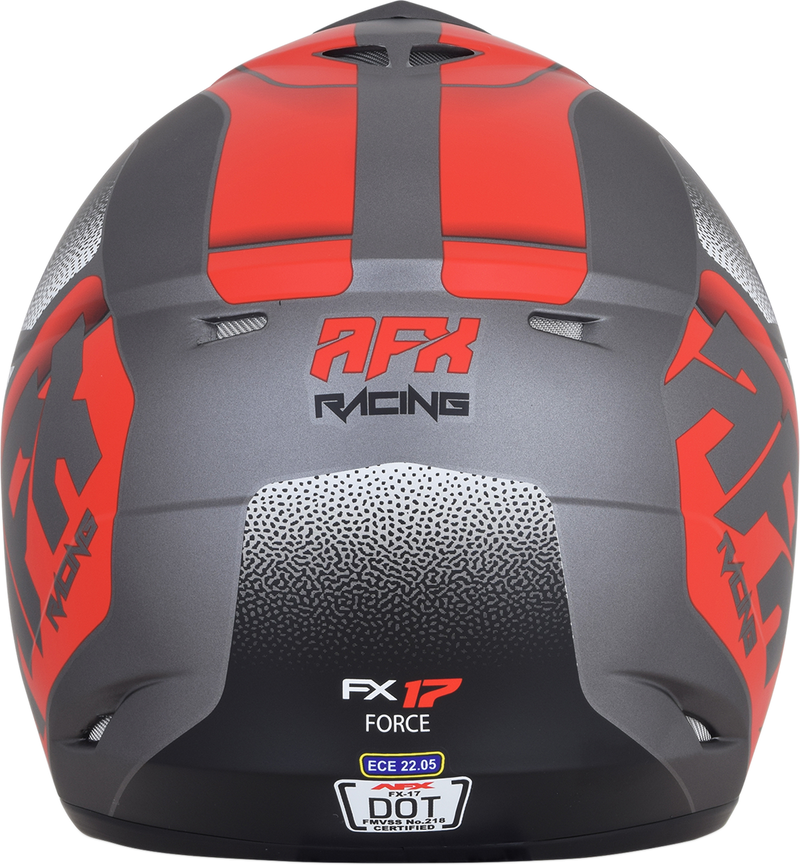 AFX FX-17 Motorcycle Helmet - Force - Frost Gray/Red - Medium 0110-5204