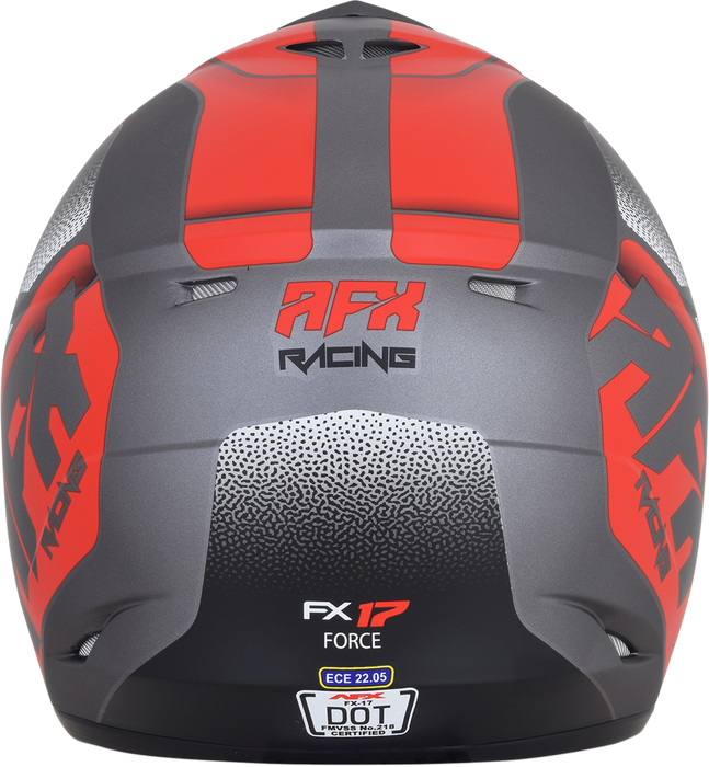 AFX FX-17 Motorcycle Helmet - Force - Frost Gray/Red - XL 0110-5206