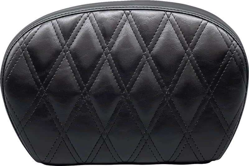 LE PERA Sissy Bar Pad - Double Diamond - Shiny Black L-SBP01DD-SH