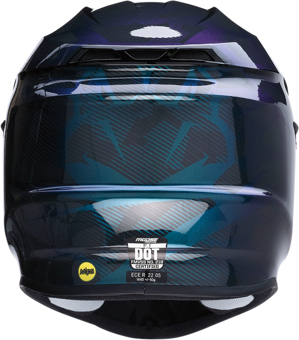 MOOSE RACING F.I. Helmet - Agroid Camo - MIPS® - Iridescent Blue - Small 0110-7753