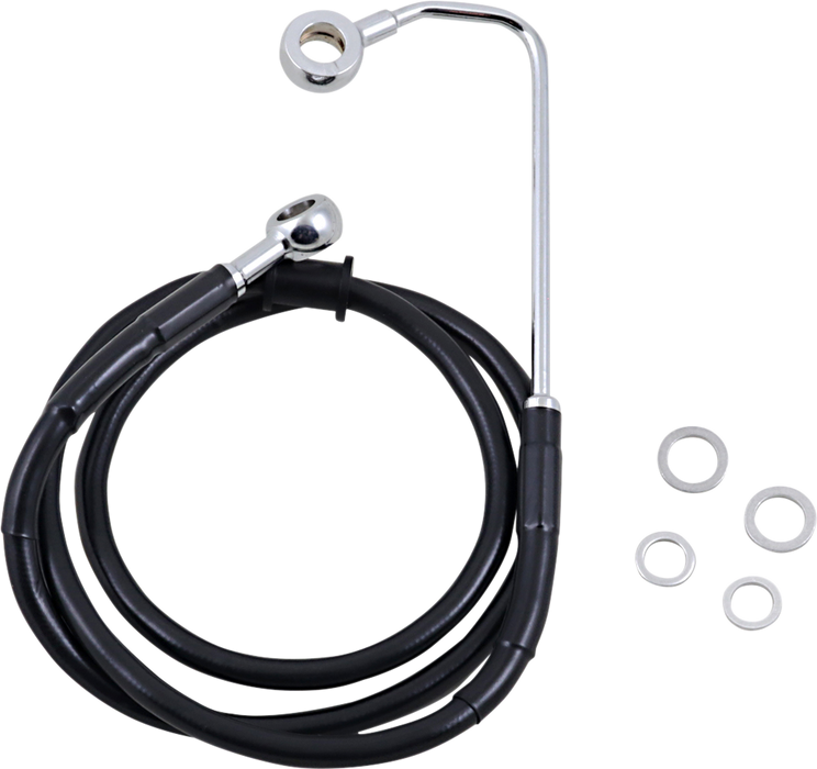 DRAG SPECIALTIES Brake Line - +6" - Black - '15-'17 Softail 618299-6BLK
