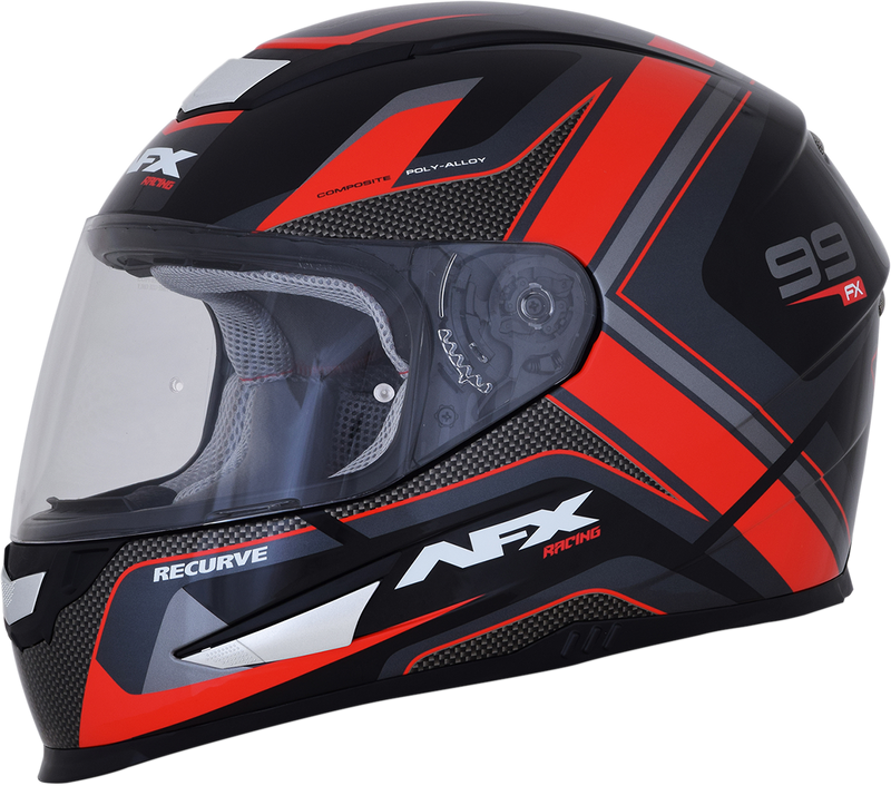 AFX FX-99 Motorcycle Helmet - Recurve - Black/Red - XL 0101-11114