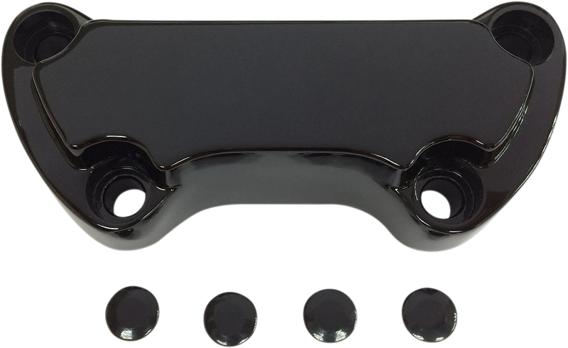DRAG SPECIALTIES Handlebar Clamp - Scalloped - Black 03-0107SB