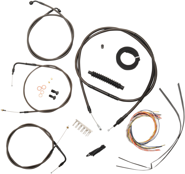 LA CHOPPERS Cable Kit - 15" - 17" Ape Hanger Handlebars - Midnight LA-8300KT2-16M