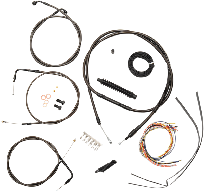 LA CHOPPERS Cable Kit - 18" - 20" Ape Hanger Handlebars - Midnight LA-8130KT2-19M
