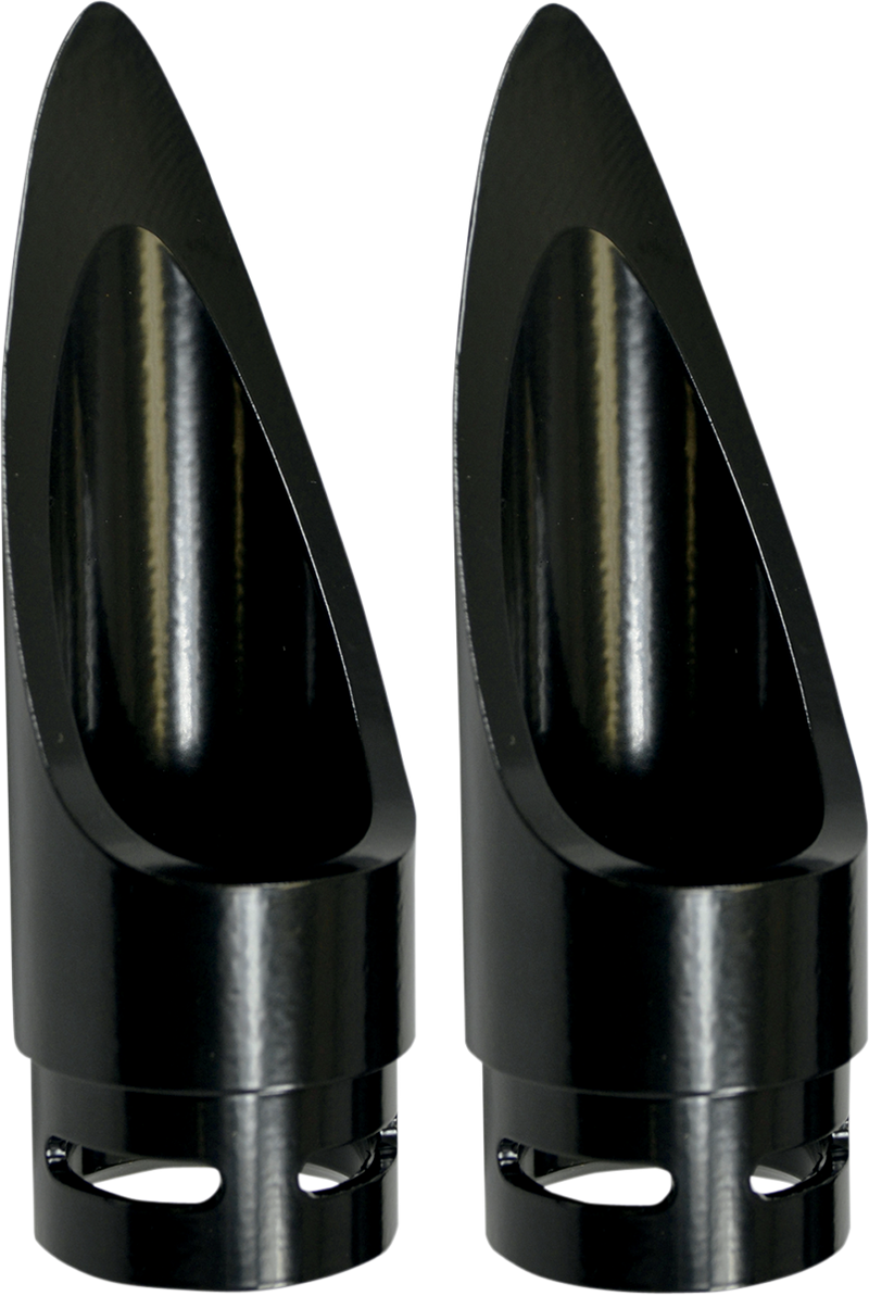 BARON Exhaust Tip - Black - Scalloped BA-1100-01B
