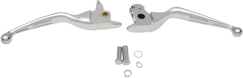 DRAG SPECIALTIES Levers - Slotted - Chrome H07-0601