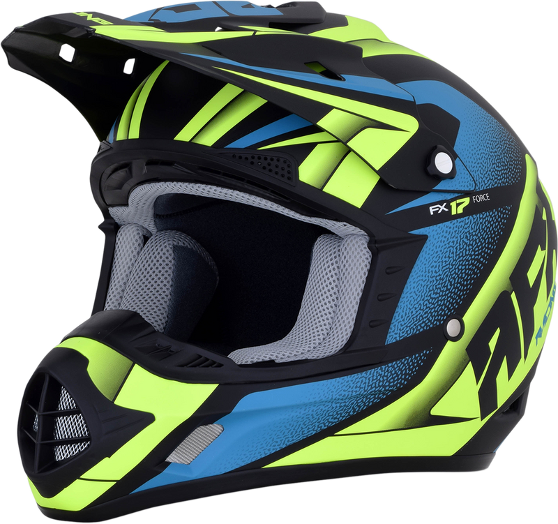 AFX FX-17 Motorcycle Helmet - Force - Matte Black/Green/Blue - Large 0110-5216