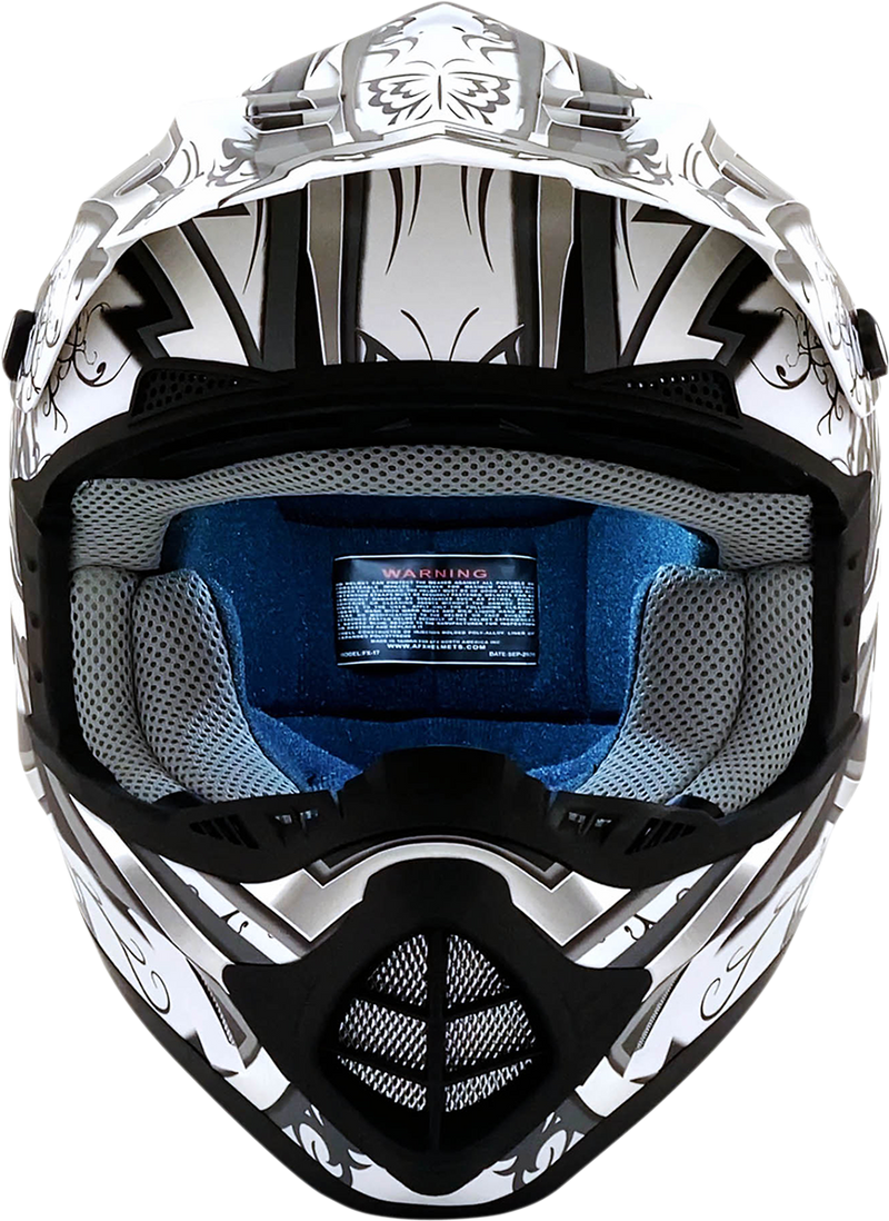 AFX FX-17 Motorcycle Helmet - Butterfly - Matte White - XL 0110-7130