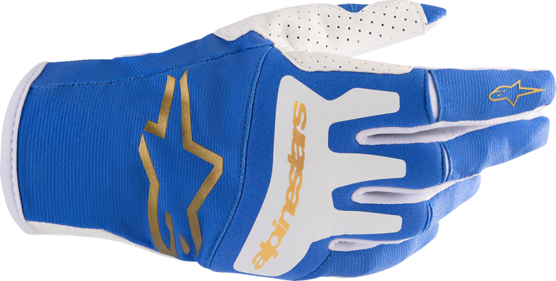 ALPINESTARS Techstar Gloves - UCLA Blue/Rushed Gold - Small 3561023-7265-S