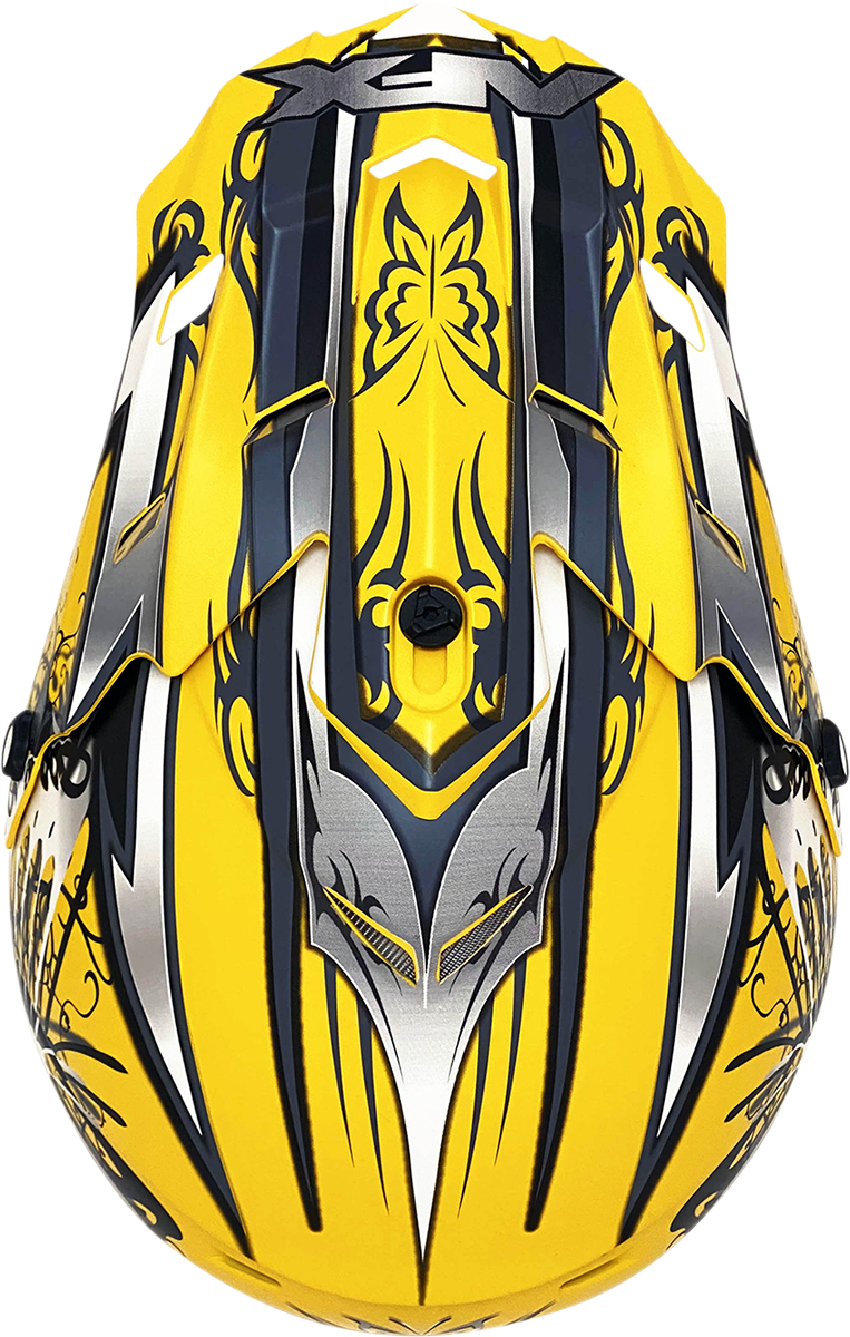 AFX FX-17 Motorcycle Helmet - Butterfly - Matte Yellow - Small 0110-7132