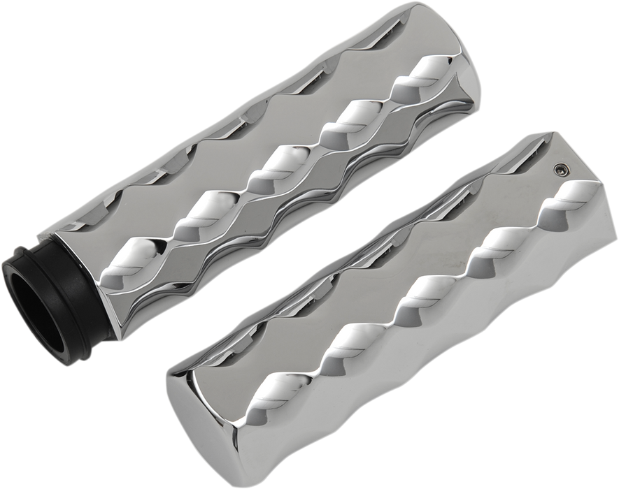 LA CHOPPERS Grips - Hex - TBW - Chrome LA-7491-00