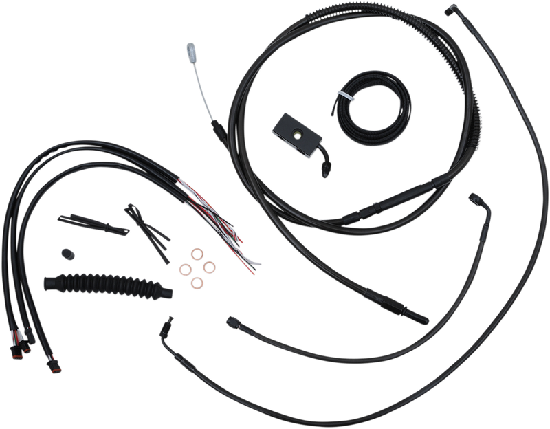 LA CHOPPERS Cable Kit - 15" - 17" Ape Hanger Handlebars - Midnight LA-8152KT2-16M