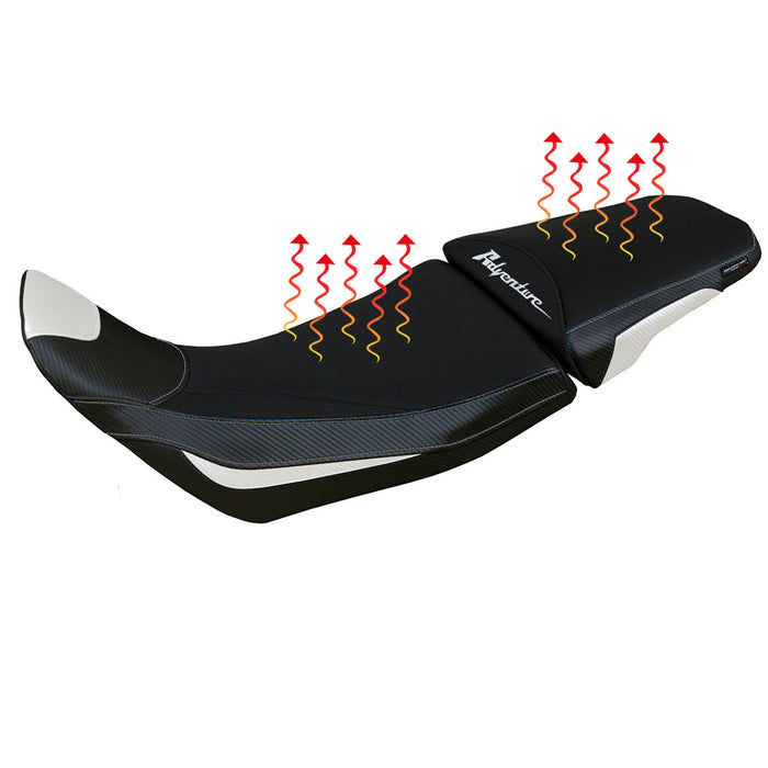 Honda Africa Twin 1100 2020-2024 Comfort Heated Seat Cover Tappezzeria Italia in White