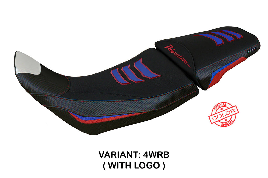 Honda Africa Twin 1100 2020-2024 Seat Cover Tappezzeria Italia in White, Red and Blue SE