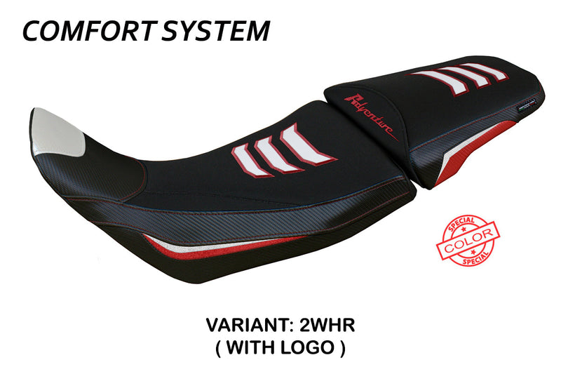 Honda Africa Twin 1100 2020-2024 Seat Cover Tappezzeria Italia Comfort in White and Red SE