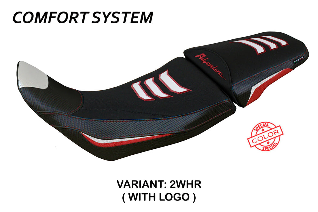 Honda Africa Twin 1100 2020-2024 Seat Cover Tappezzeria Italia Comfort in White and Red SE