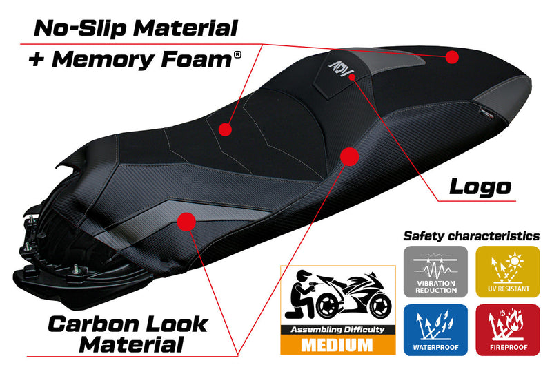 Honda ADV 350 2022-2024 Seat Cover Tappezzeria Italia Comfort in Grey and Black