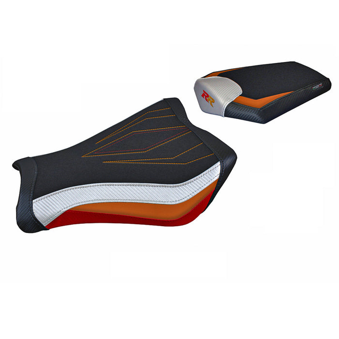 Honda CBR1000RR 2008-2016 Seat Cover Tappezzeria Italia Ultragrip in Orange and White
