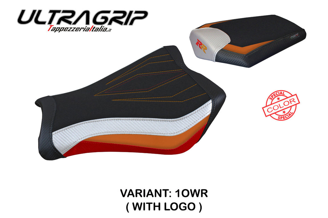 Honda CBR1000RR 2008-2016 Seat Cover Tappezzeria Italia Ultragrip in Orange and White