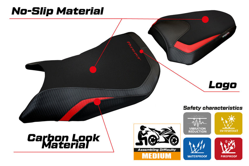 Honda CB500 Hornet 2024 Seat Cover Tappezzeria Italia Red and Black