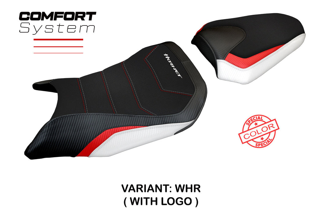Honda CB500 Hornet 2024 Seat Cover Tappezzeria Italia Comfort White Red and Black