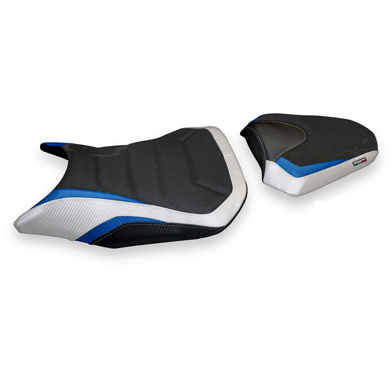 Honda CB500F 2016-2023 Seat Cover Tappezzeria Italia Ultragrip in White and Blue